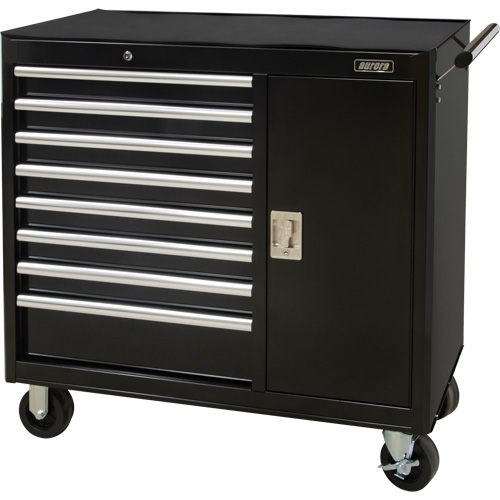 Industrial Tool Cart, 8 Drawers, 44-3/10" W x 21-1/10" D x 36-7/10" H, Black Equipment World