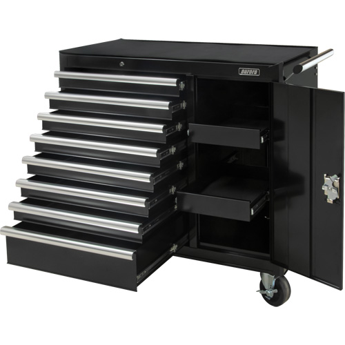 Industrial Tool Cart, 8 Drawers, 44-3/10" W x 21-1/10" D x 36-7/10" H, Black Equipment World