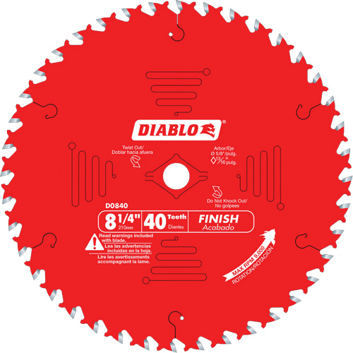 Contractor Saw Blades - Finishing Saw Blades, 8-1/4", 40 Teeth, Wood Use Equipment World