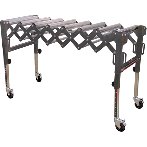 Extendable & Flexible Conveyor Roller Tables, 20" W x 52" L, 300 lbs. per lin. Ft. Capacity Equipment World