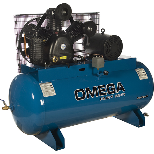 Industrial Series Air Compressors - Horizontal Compressors - Two Stage, 100 Gal. (120 US Gal) Equipment World