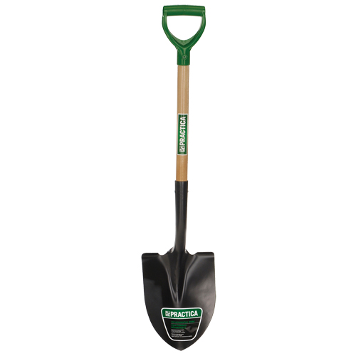 Round-Point Shovel, Tempered Steel Blade, Wood, D-Grip Handle Equipment World