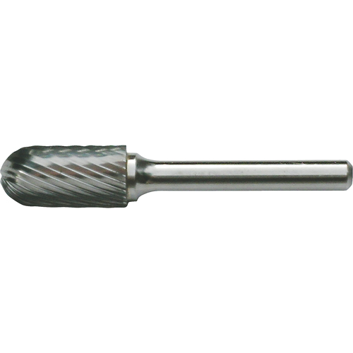 Solid Carbide Burrs - Cylinder Shape with Ball Nose, SC-5, 1/2" Dia., 1" Depth of Cut Equipment World