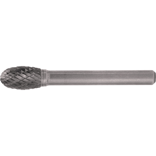 Solid Carbide Burrs - Oval Shape, SE-5, 1/2" Dia., 1/4" Shank, 7/8" Depth of Cut Equipment World