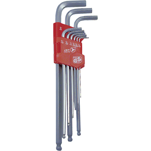 JBHK-9XL Extra Long Ball Nose Hex Key Set, 9 Pcs., Imperial Equipment World