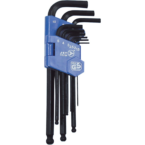JBHK-9M Ball Nose Hex Key Set, 9 Pcs., Metric Equipment World