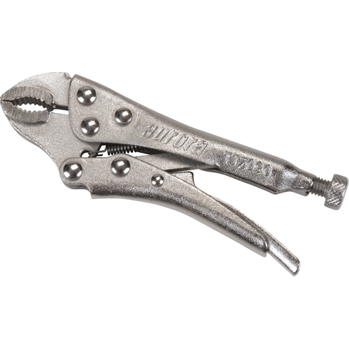 Locking Pliers with Wire Cutter, 4" Length, Curved Jaw Equipment World