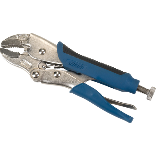 Locking Pliers with Wire Cutter, 7" Length, Curved Jaw Equipment World