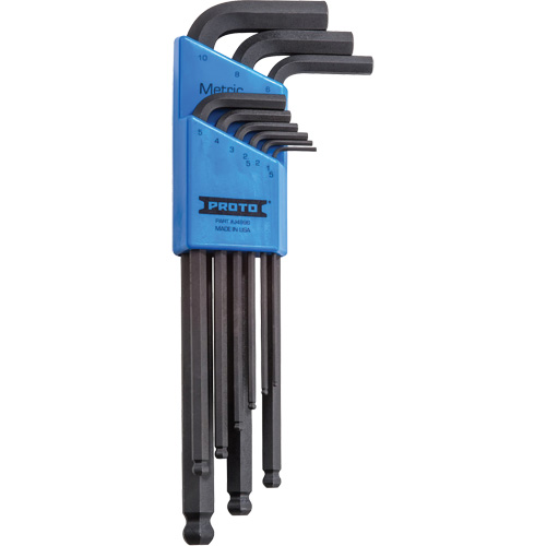 Round Head Hex Key Set, 9 Pcs., Metric Equipment World