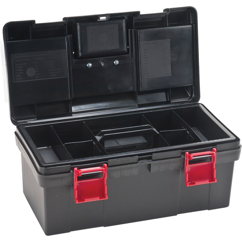 Plastic Tool Box, 17-1/2" W x 9-1/2" D x 8" H, Black Equipment World