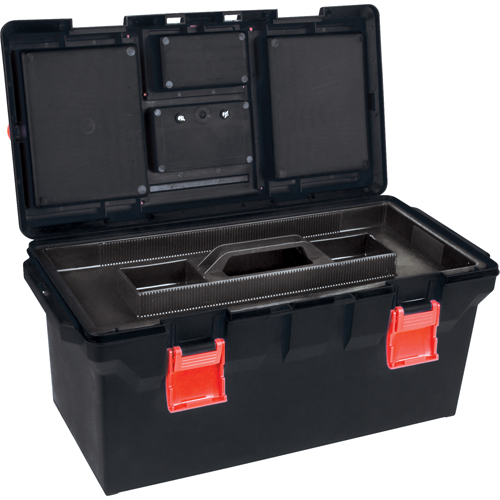 Plastic Tool Box, 22" W x 11" D x 10-1/2" H, Black Equipment World