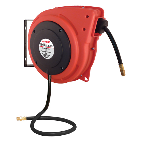 Rolair Automatic Rewind Hose Reel With PVC Hose, Air, 1/4" x 33', Single Hose, 300 psi Equipment World