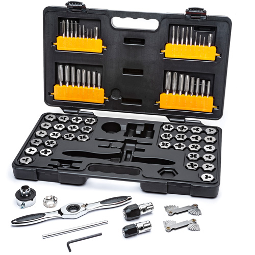 SAE/Metric Ratcheting Tap & Die Set, 77 Pieces Equipment World