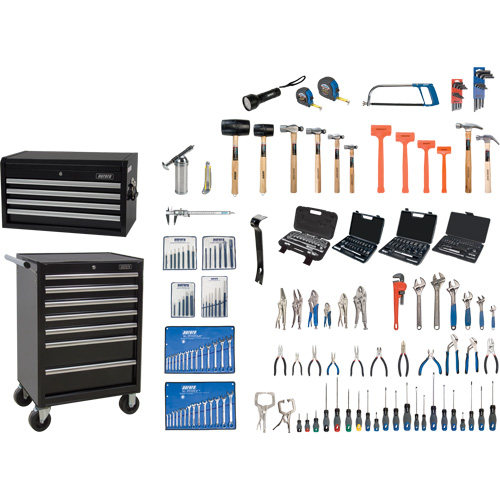 Ensemble d'outils maître avec coffre en acier et chariot, 236 morcea Equipment World
