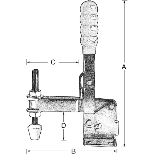 Vertical Hold-Down Clamps, 200 lbs. Clamping Force, Vertical Equipment World