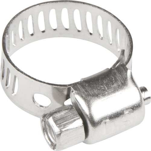 Hose Clamps - Stainless Steel Band & Screw, Min Dia. 1/5", Max Dia. 5/8" Equipment World