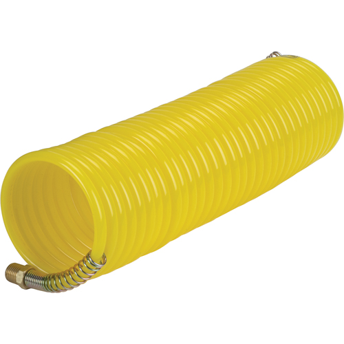 Nylon Coil Air Hose With Fittings, Air, 1/4" ID x 25' L, Nylon, 200 PSI at 23°C Equipment World