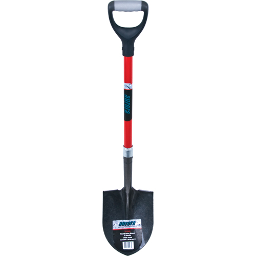 Heavy-Duty Round Point Shovel, Carbon Steel Blade, Fibreglass, D-Grip Handle Equipment World