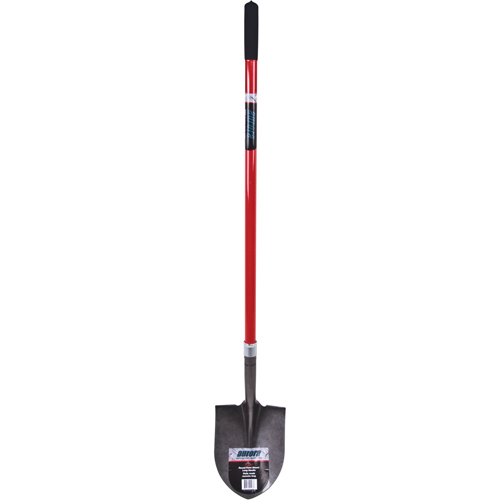 Heavy-Duty Round Point Shovel, Carbon Steel Blade, Fibreglass, Straight Handle Equipment World