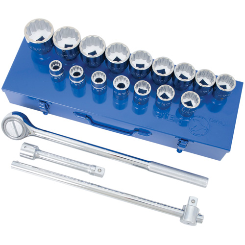 SW7521 12-Point SAE Socket & Socket Wrench Set, 21 Pcs, 3/4" Drive Size Equipment World