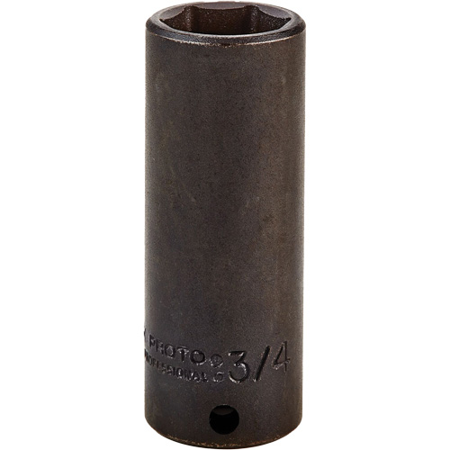 Socket, Impact, 3/4", 3/8" Drive, 6 Points, Deep Equipment World