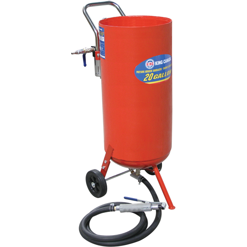 Pressure Abrasive Sandblasters, 6-25 CFM, 16.6 Gal. (20 US Gal) Tank Equipment World