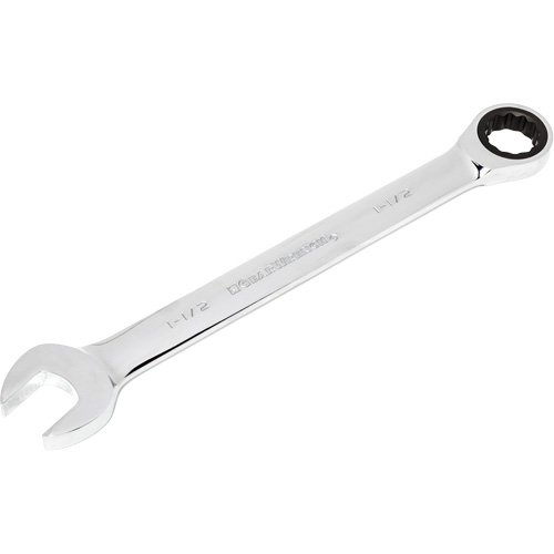 Ratcheting Combination Wrench, 12 Point, 1-1/2", Chrome Finish Equipment World