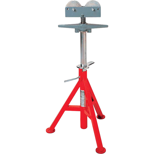 Roller Head  High Pipe Stand #RJ-99, 82-140 cm Height Adjustment, 12" Max. Pipe Capacity, 1000 lbs. Max. Weight Capacity Equipment World