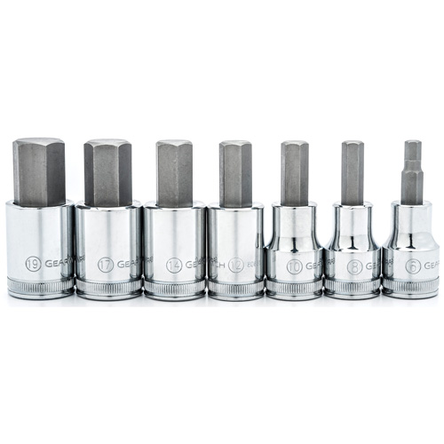 Metric Bit Socket Set, Hex, 1/2" Drive, 7 Pcs Equipment World