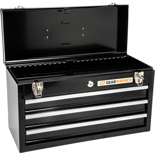 Portable Tool Box, 20" W, 3 Drawers, Black Equipment World