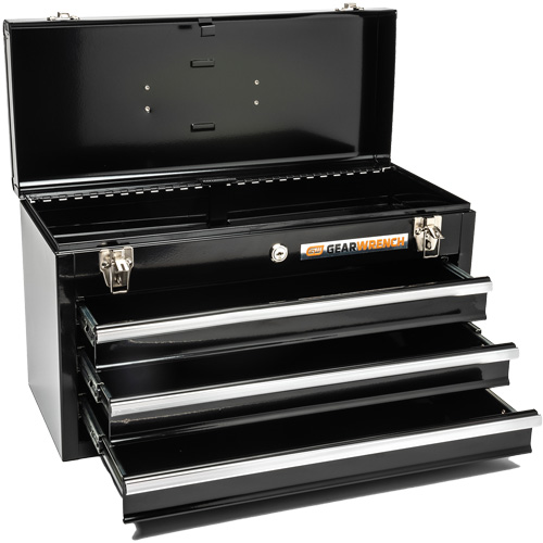Portable Tool Box, 20" W, 3 Drawers, Black Equipment World
