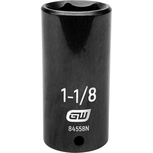 SAE Socket, Impact, 1-1/8", 1/2" Drive, 6 Points, Deep Equipment World