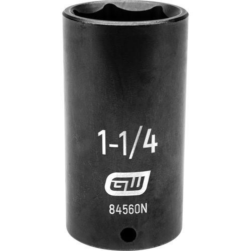 SAE Socket, Impact, 1-1/4", 1/2" Drive, 6 Points, Deep Equipment World