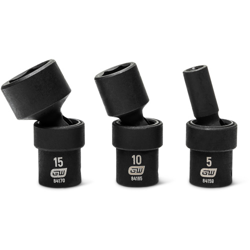 12-Piece 1/4" Drive 6 Point Universal impact Metric Flex Socket Set Equipment World