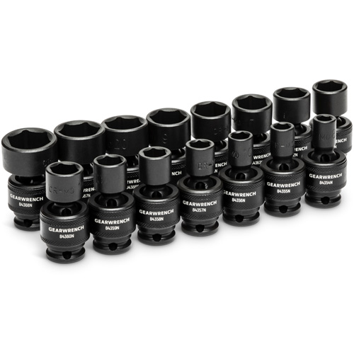 15-Piece 3/8" Drive 6 Point Universal Impact Metric Flex Socket Set Equipment World