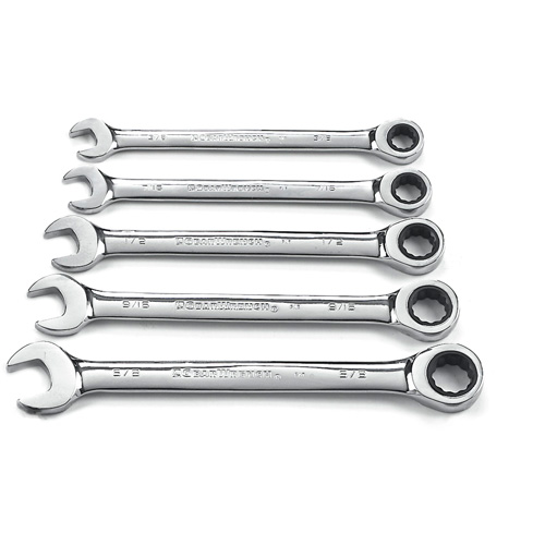 72-Tooth 12 Point Ratcheting SAE Wrench Set, Combination, 5 Pieces, Imperial Equipment World