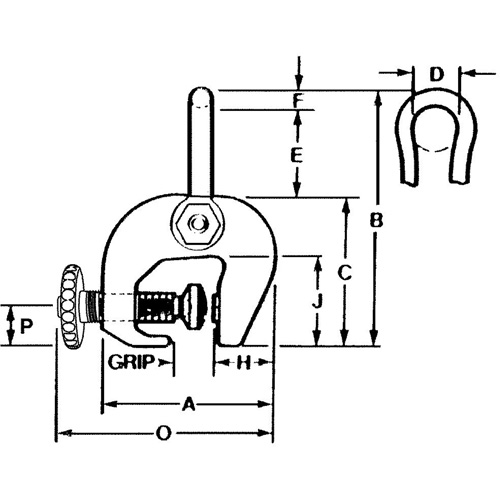 SAC Plate Clamp, 12000 lbs. (6 tons), 0" - 3" Jaw Opening Equipment World