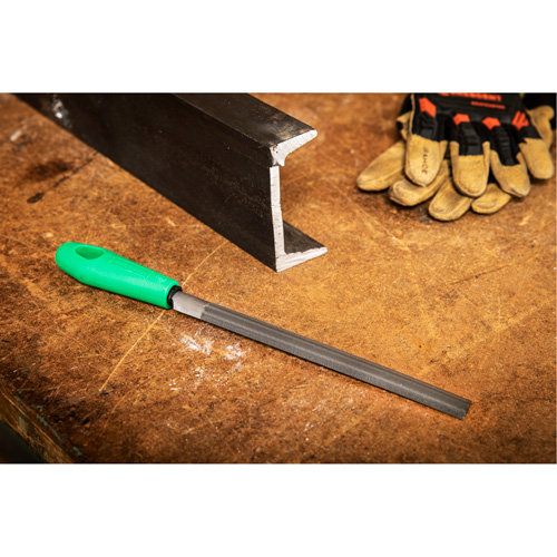Double Cut File with Green Handle, Half Round, 8", Bastard Equipment World