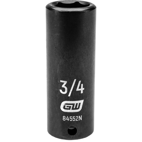 SAE Socket, Impact, 3/4", 1/2" Drive, 6 Points, Deep Equipment World