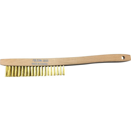 Curved-Handle Scratch Brushes, Brass, 4 x 19 Wire Rows, 14" Long Equipment World