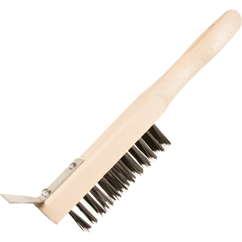 Scratch Brush With Scraper, Steel, 5 x 13 Wire Rows, 11-3/8" Long Equipment World