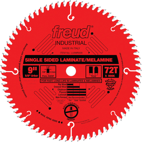 TCS Industrial Saw Blade - Chipboard, 9", 72 Teeth, Laminate Use Equipment World