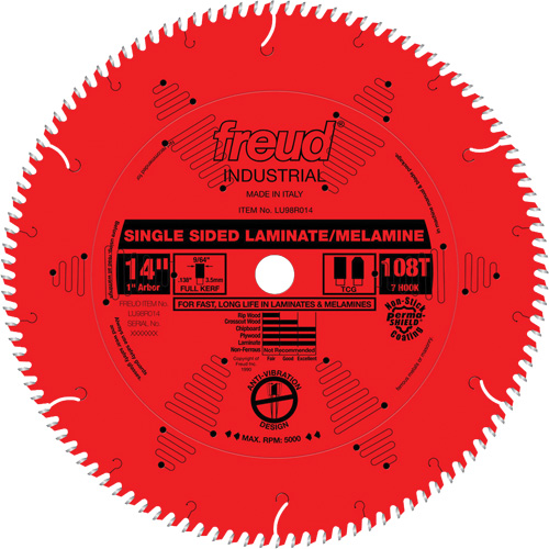 TCS Industrial Saw Blade - Chipboard, 14", 108 Teeth, Laminate Use Equipment World