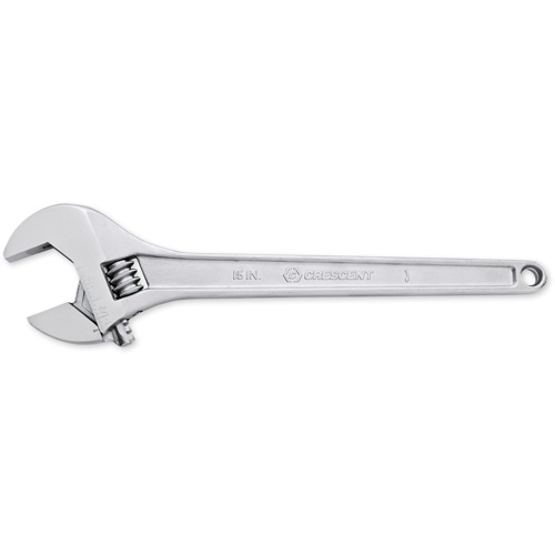 Adjustable Tapered Handle Wrench - Carded, 15" L, 1-11/16"/43 mm Max Width, Chrome/Polished Equipment World