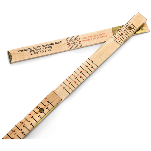 Red End&reg; Oversized Brick Mason Rule, 6' L, Wood, 1/16" Graduations Equipment World
