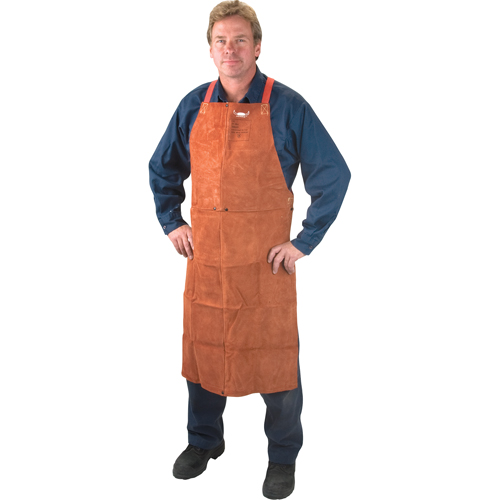 Leather Apron, Bib, 36" L, Lava Brown Equipment World