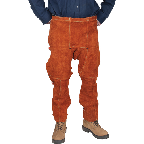 Leather Split Leg Apron & Chaps, 40" L, Lava Brown Equipment World