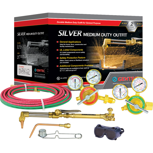 Silver Medium-Duty Welding & Cutting Outfits, 1/2" Cut, 1/4" Weld Equipment World