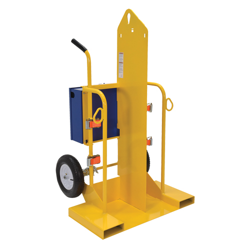 Welding Cylinder Torch Cart, Pneumatic Wheels, 24" W x 19-1/2" L Base, 500 lbs. Equipment World