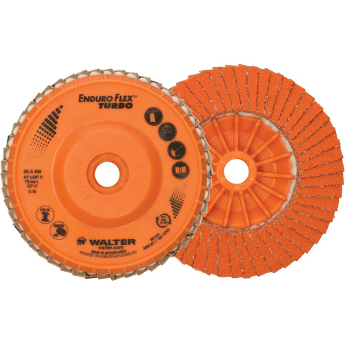 Enduro-Flex Turbo Flap Disc, 4-1/2" x 5/8"-11, Type 27S, 80 Grit, Ceramic Equipment World